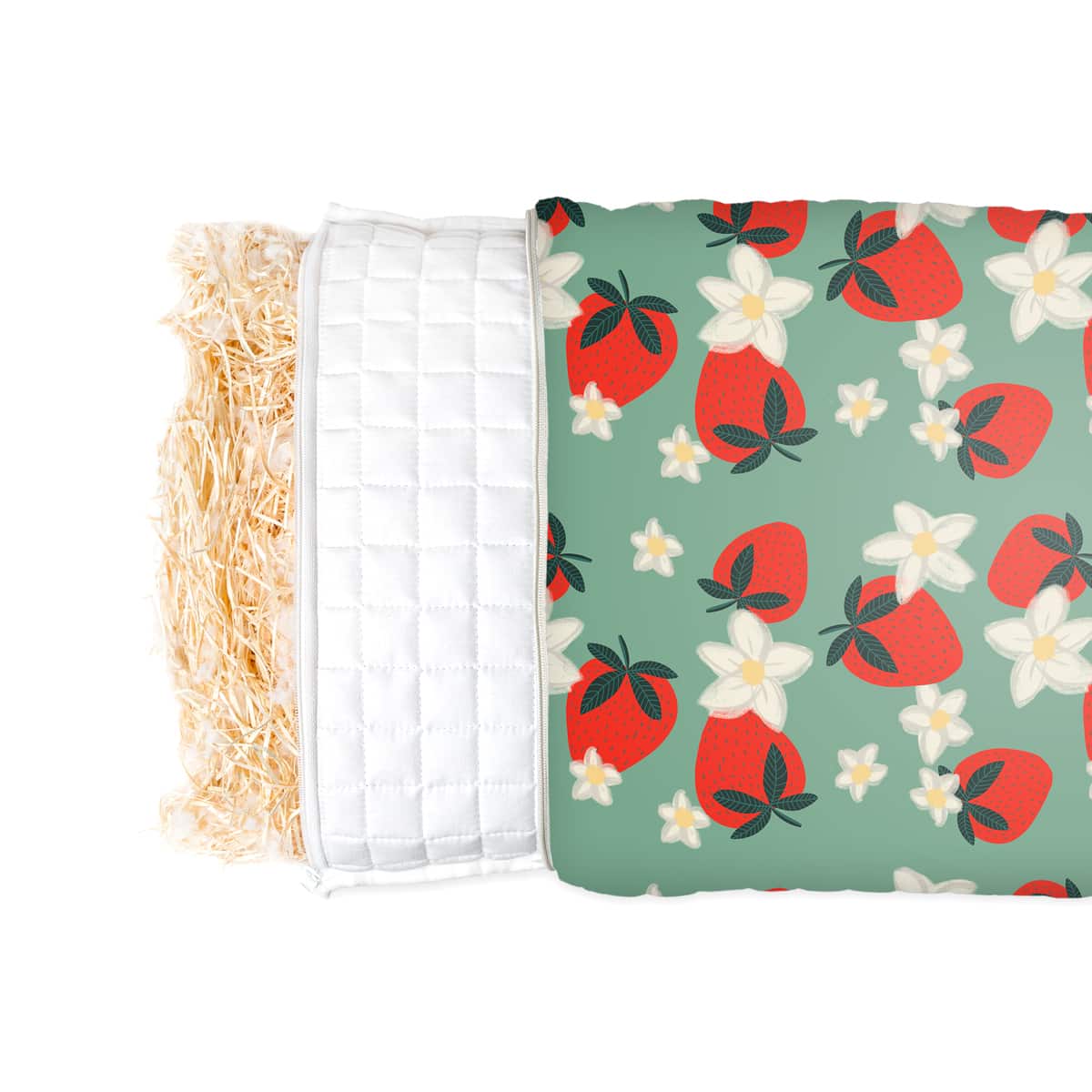 Health pillow with strawberry pattern for children