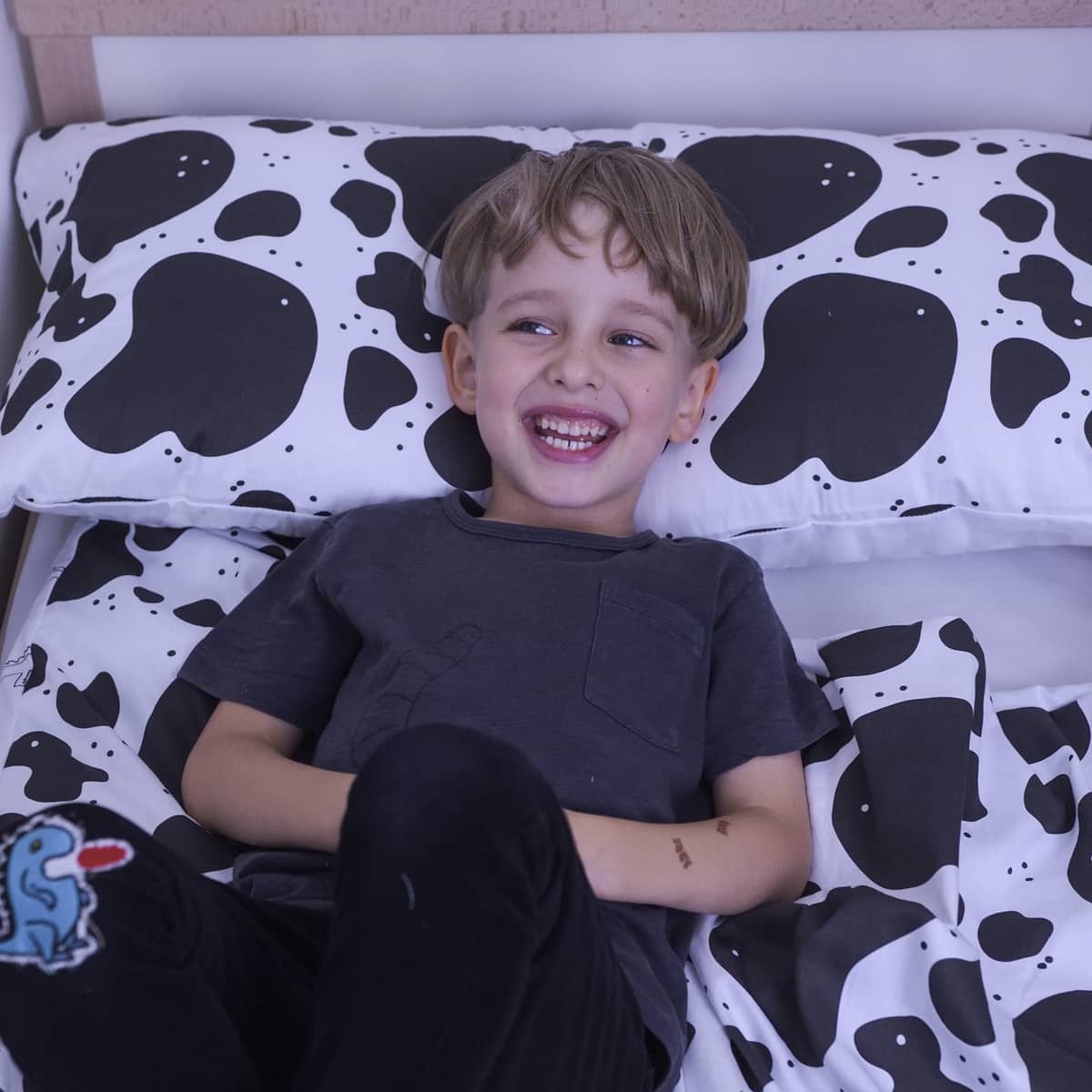 Health pillow with cow spots pattern for children
