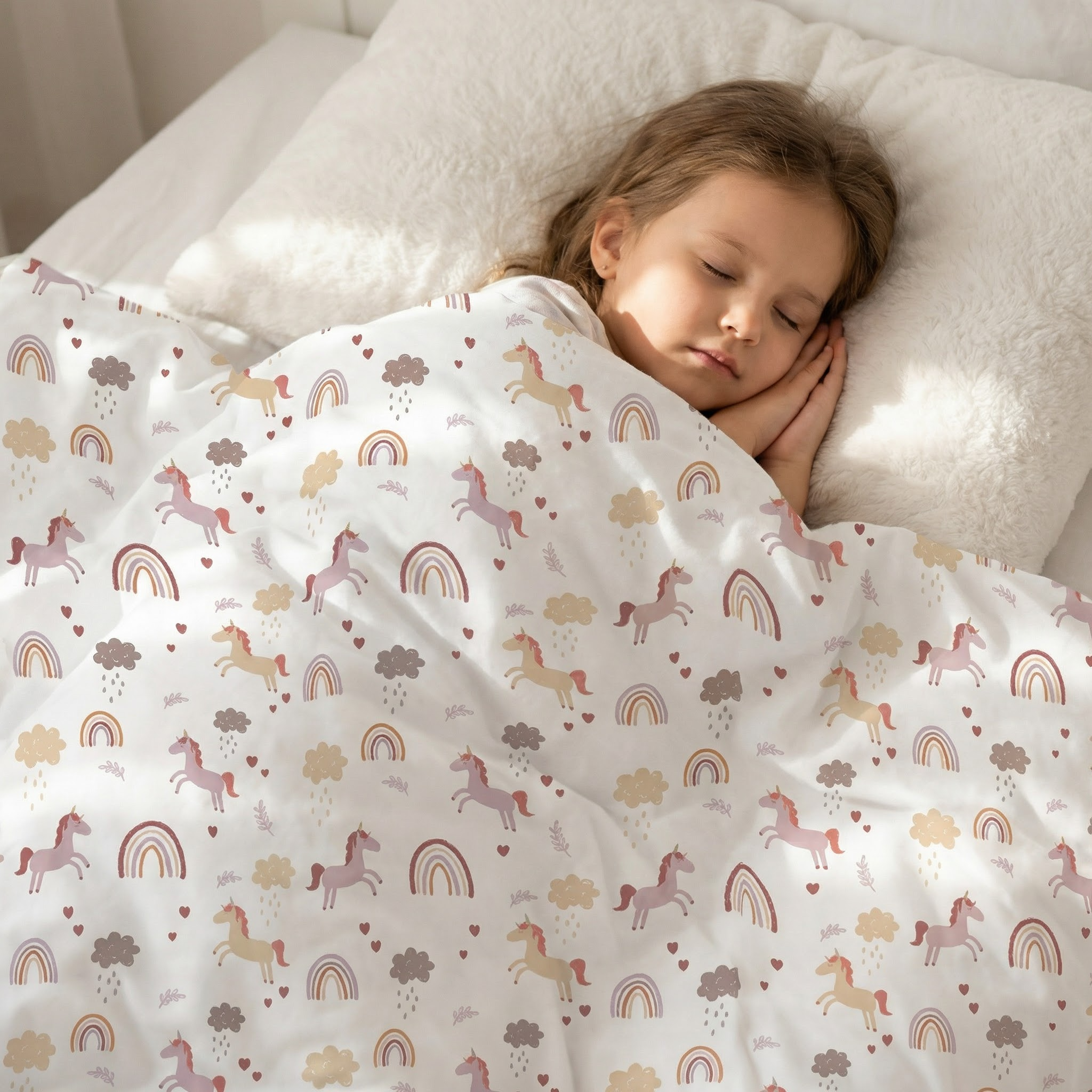 Couverture thérapeutique originale - Couverture pondérée licorne avec housse en coton pour enfants