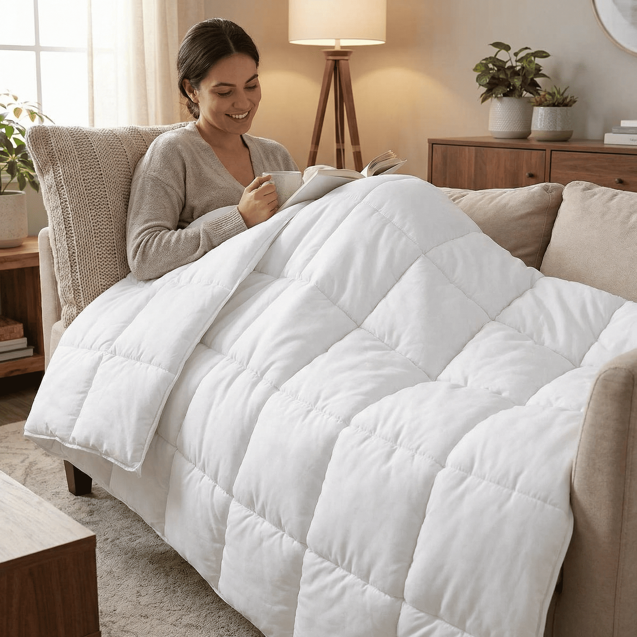 Original therapy blanket - weighted blanket cover with loops for children & adults