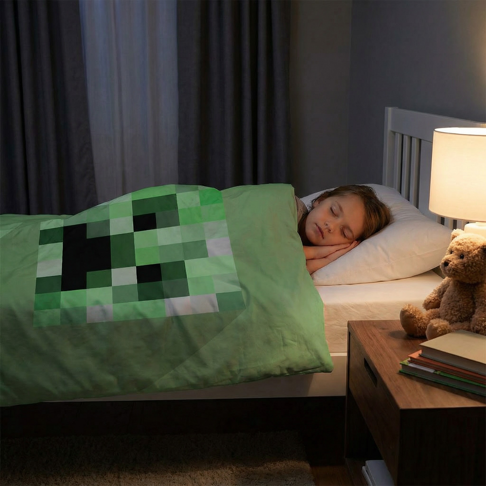 Original therapy blanket - Minecraft Creeper weighted blanket with cotton cover for children & adults