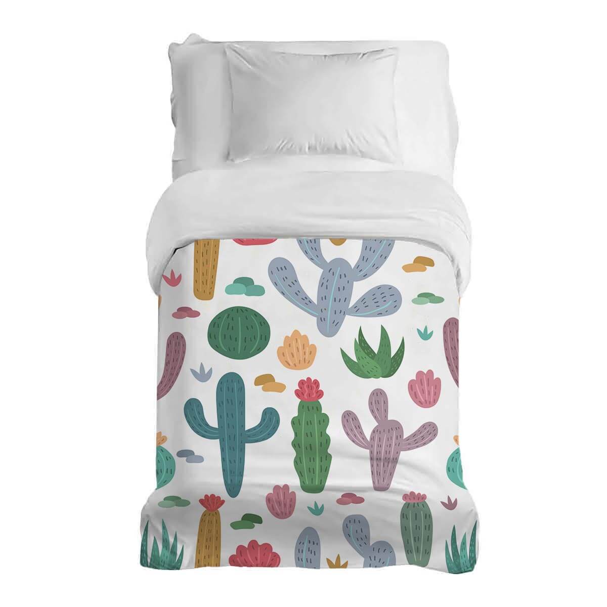 Couverture thérapeutique originale - Housse en coton Cactus colorés