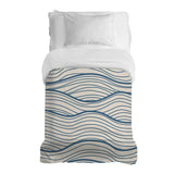 Original therapy blanket - cotton cover beige blue waves