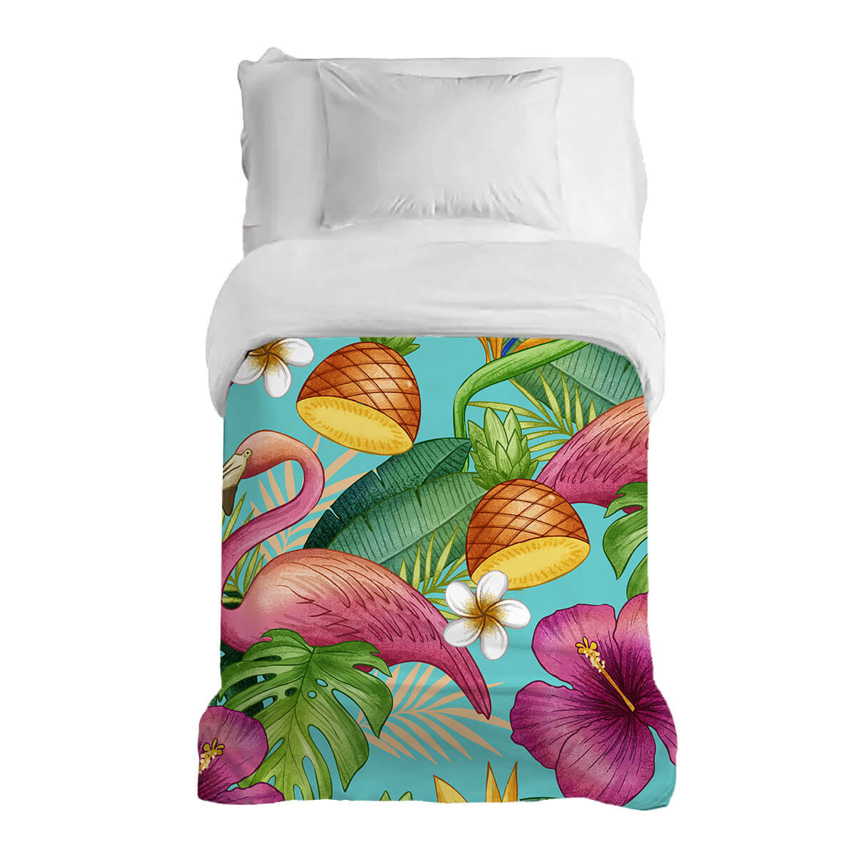 Couverture thérapeutique originale - Housse en coton Flamants roses