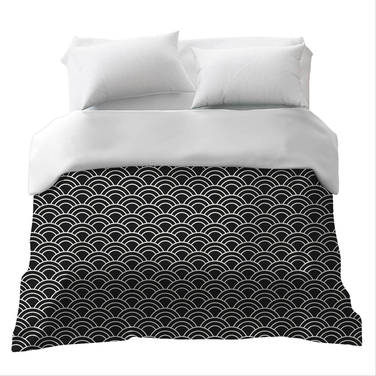 Couverture thérapeutique originale - Housse en coton noir blanc arcs