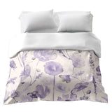 Original therapy blanket - cotton cover purple watercolor blossoms