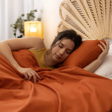 Original therapy blanket - cotton cover in rust red
