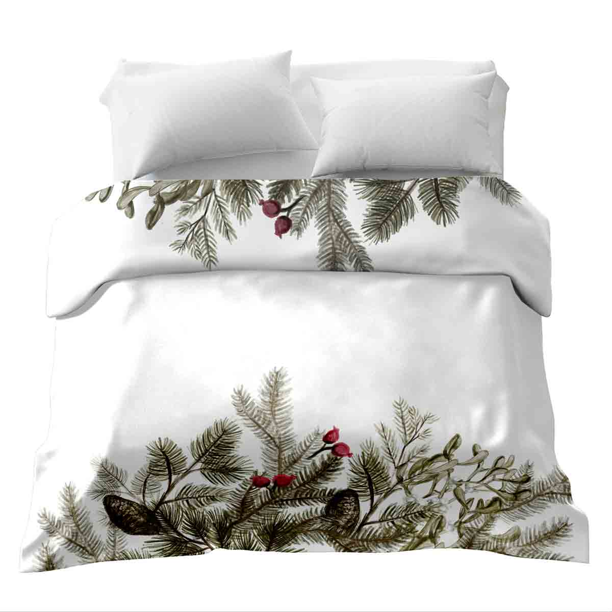 Couverture thérapeutique originale - Housse en coton blanc avec branches