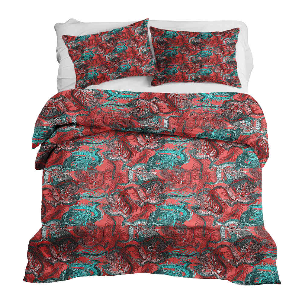 Therapy blankets bedding set abstract red