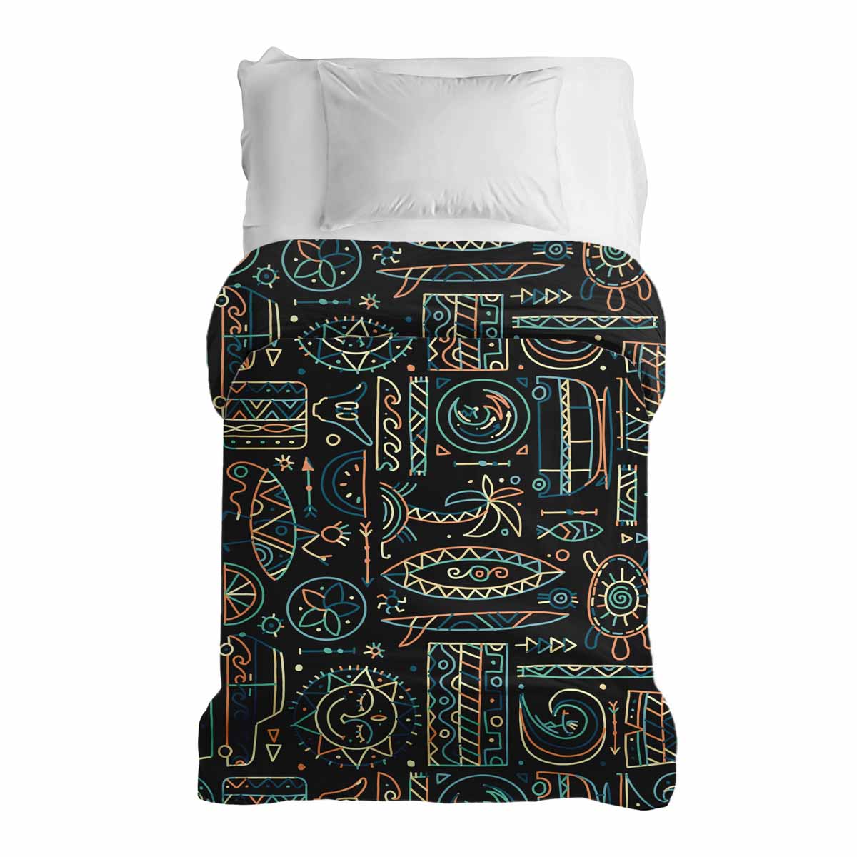 Couverture thérapeutique originale - Housse en coton avec motif hawaïen vert