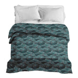 Original therapy blanket - cotton cover waves turquoise-green
