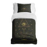Therapy blanket bedding set, black, sun and cosmos.