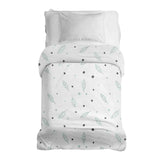 Original therapy blanket - cotton cover white with feathers and dots