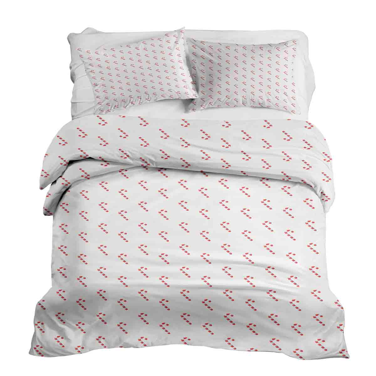 Therapy blankets bedding set white with candy canes