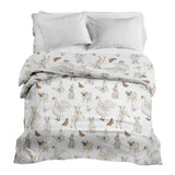 Original therapy blanket - cotton cover white cute animals