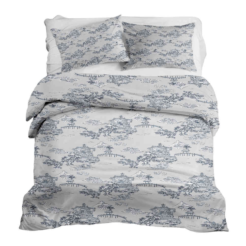 Therapy blankets bedding set gray Great Wall of China
