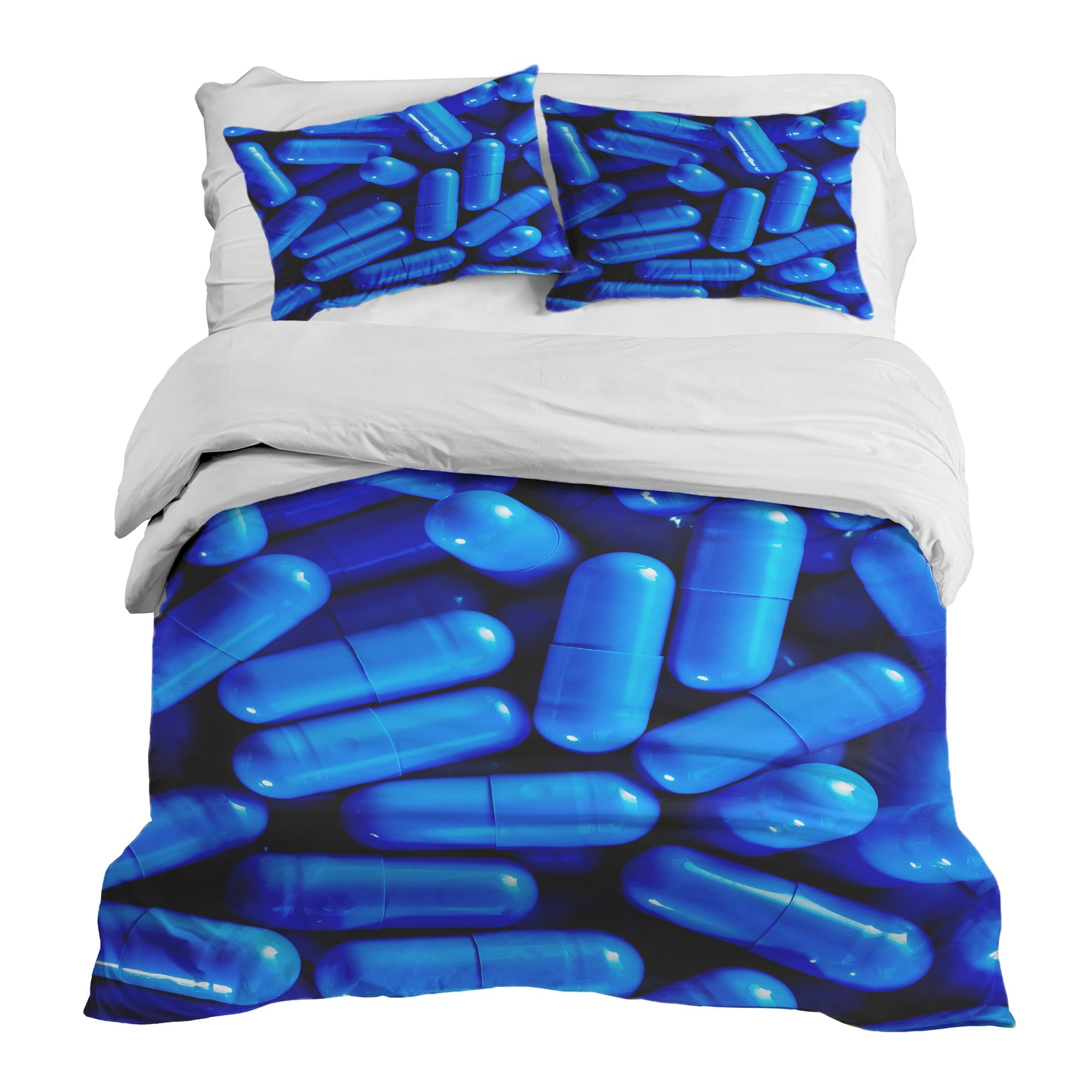 Therapy blankets bedding set blue tablets