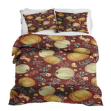 Therapy blanket bedding set, red with pumpkins.