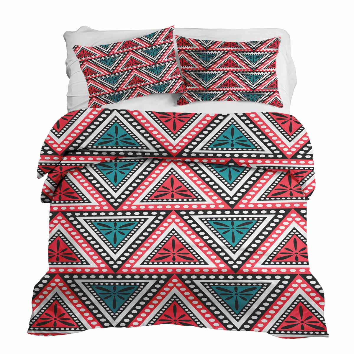 Therapy blankets bedding set with colorful triangles