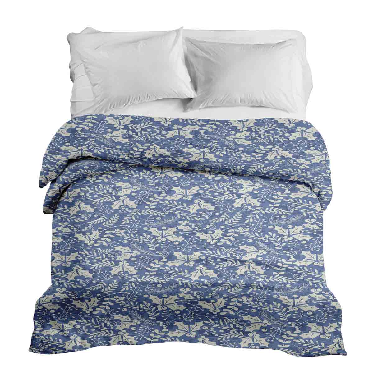 Couverture thérapeutique originale - Housse en coton bleue Noël