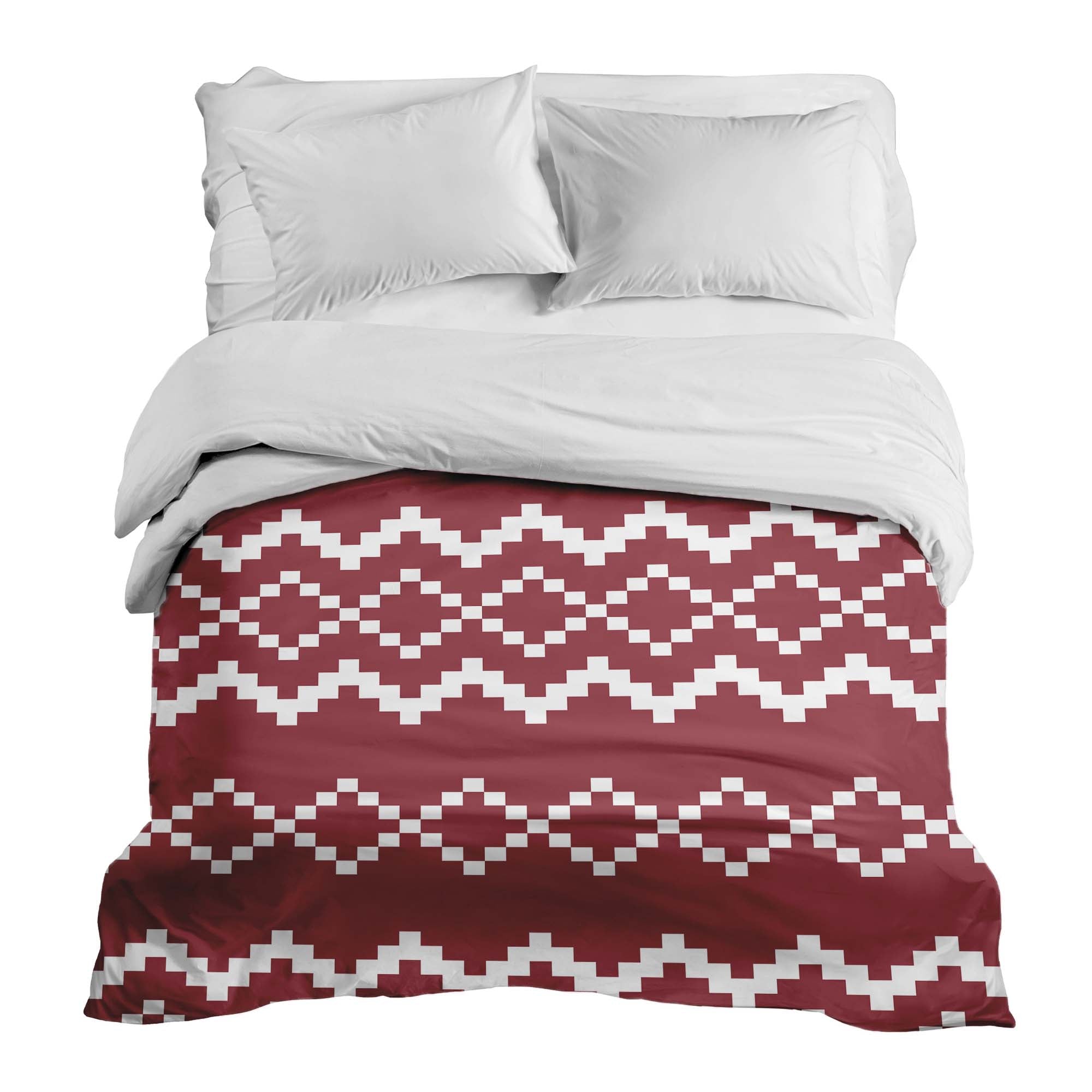 Couverture thérapeutique originale - Housse en coton avec motif de Noël rouge