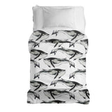 Original therapy blanket - cotton cover black blue whale
