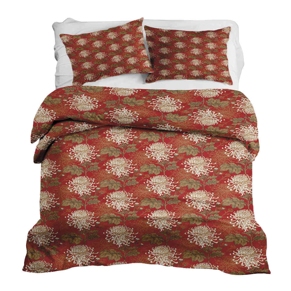 Therapy blankets bedding set red large flower