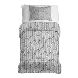 Therapy blanket and bedding set, grey with maple leaves.