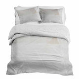 Therapy blanket and bedding set, grey with white pattern.