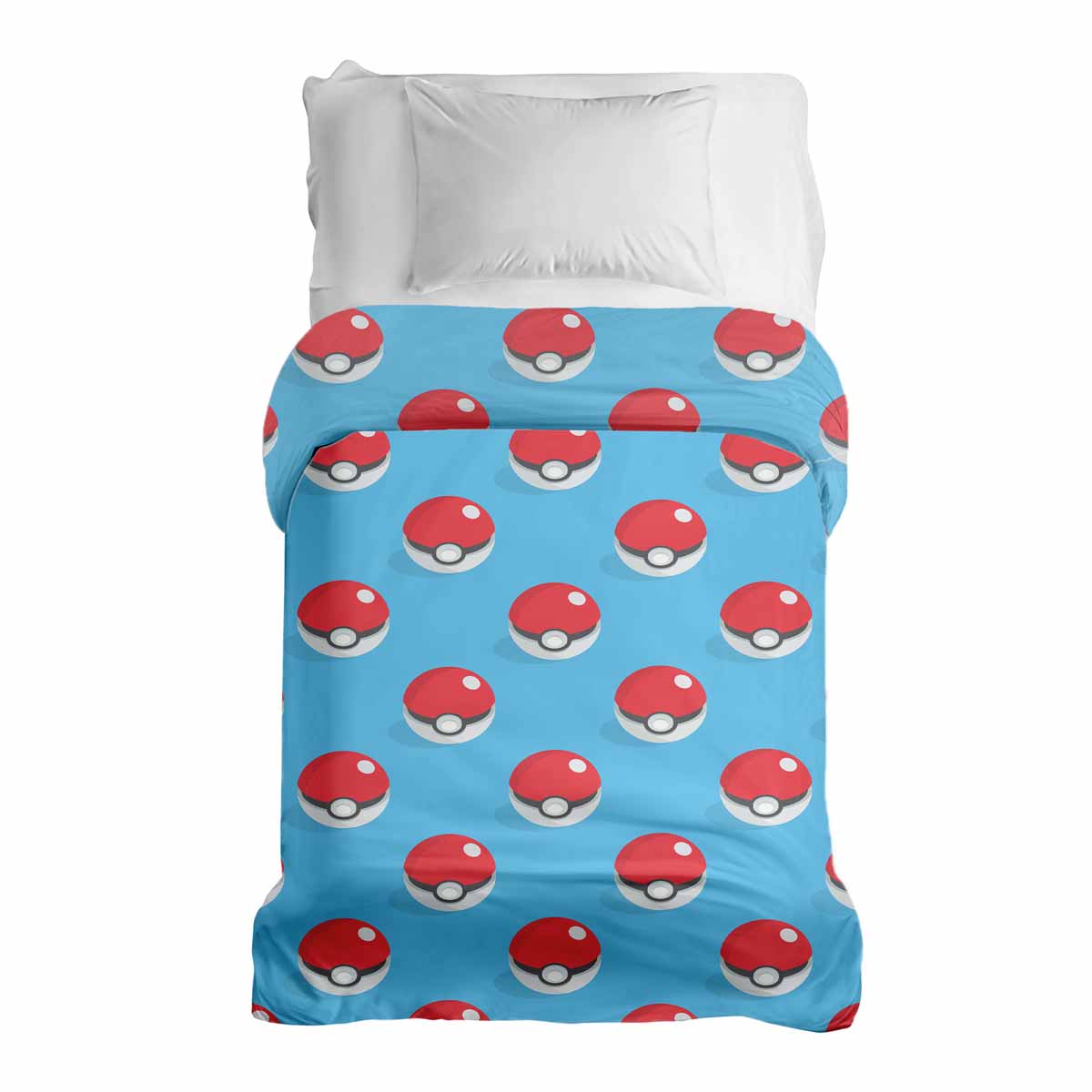 Couverture thérapeutique originale - Housse en coton bleu clair avec Pokémon