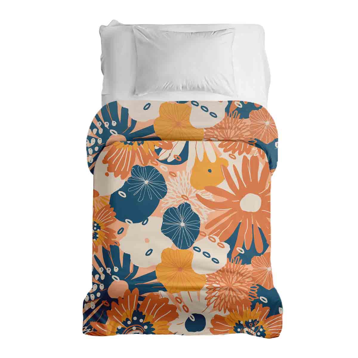 Couverture thérapeutique originale - Housse en coton avec fleurs de gerbera