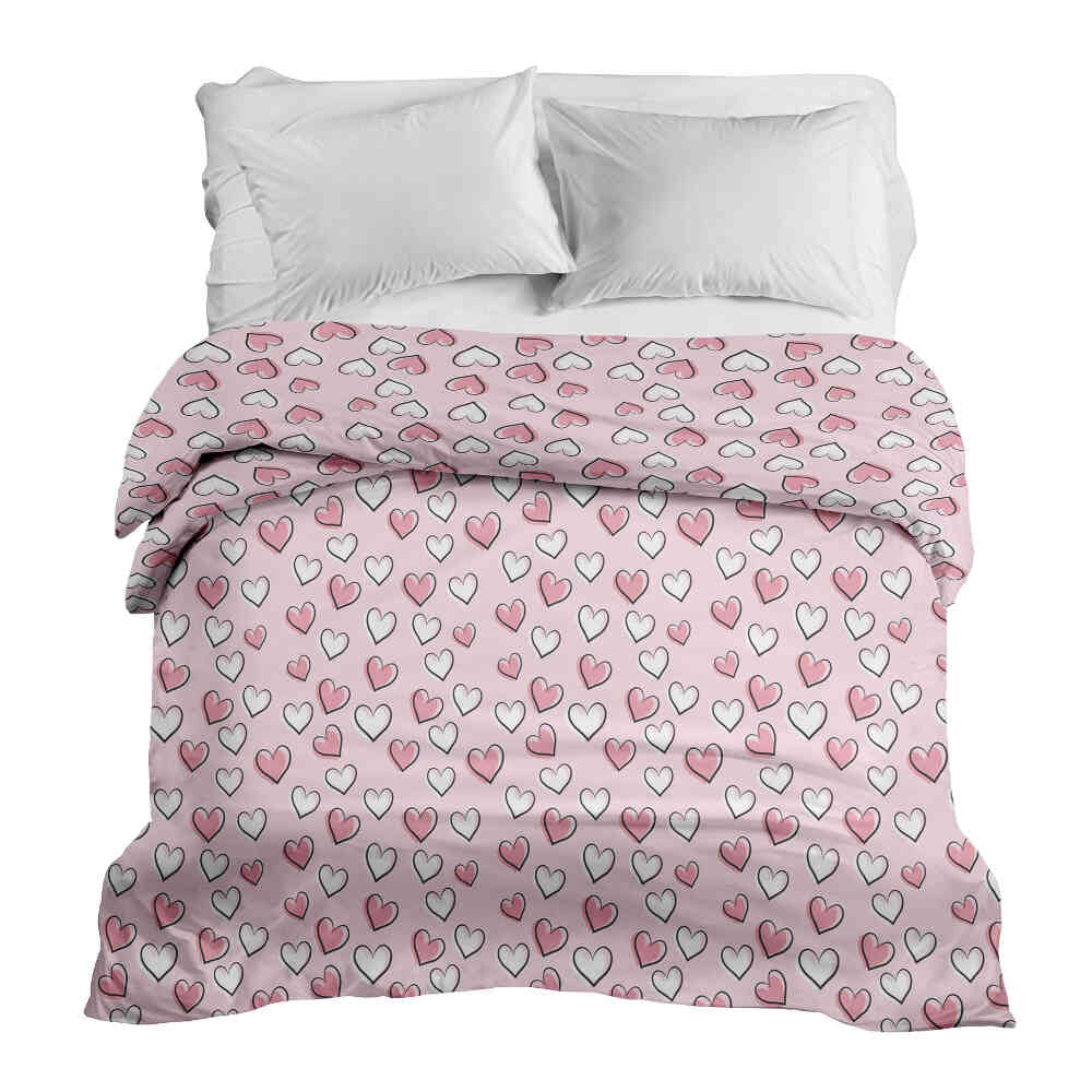 Couverture thérapeutique originale - Housse en coton avec petits cœurs mignons