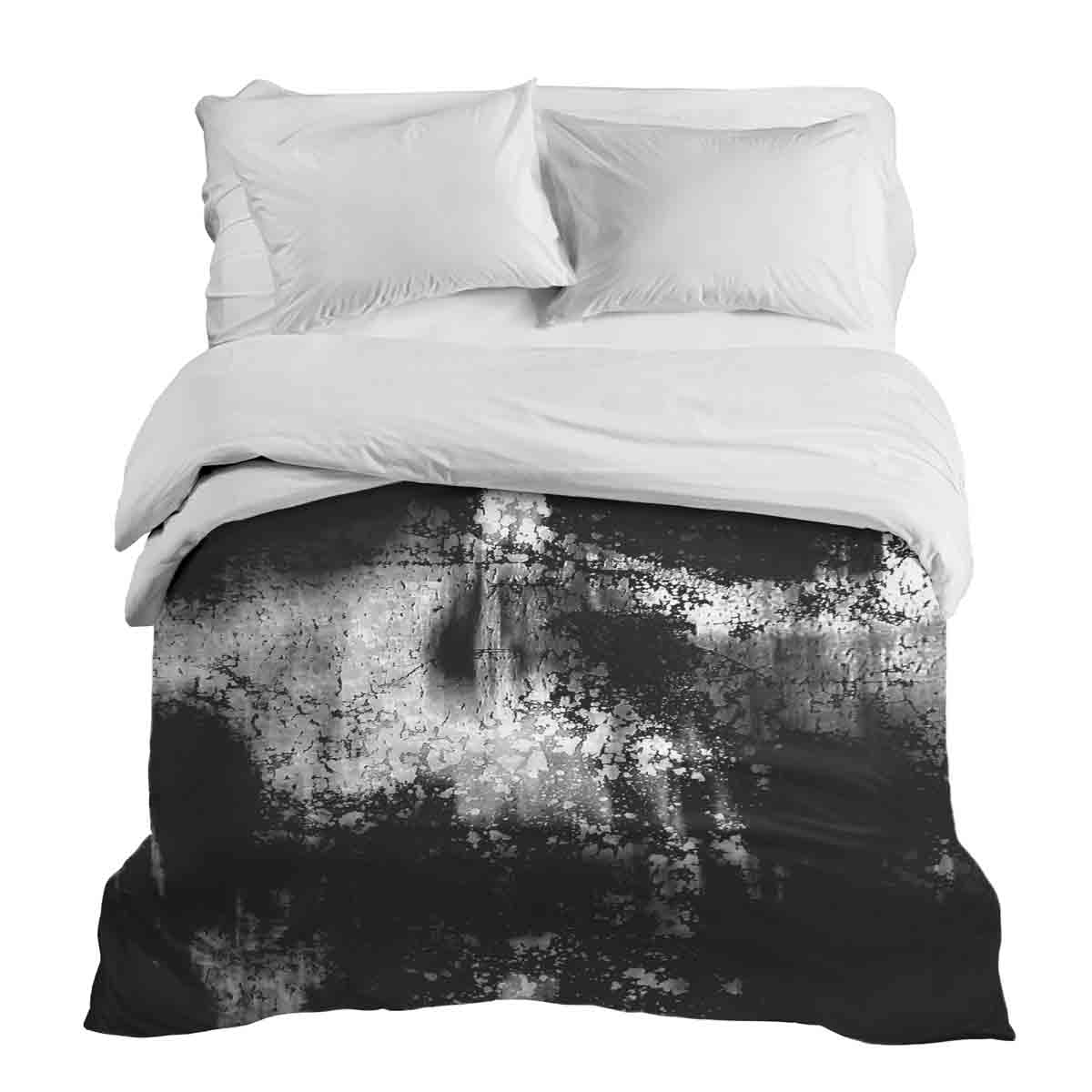 Couverture thérapeutique originale - Housse en coton noire avec motif chiné