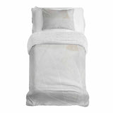 Therapy blanket and bedding set, grey with white pattern.