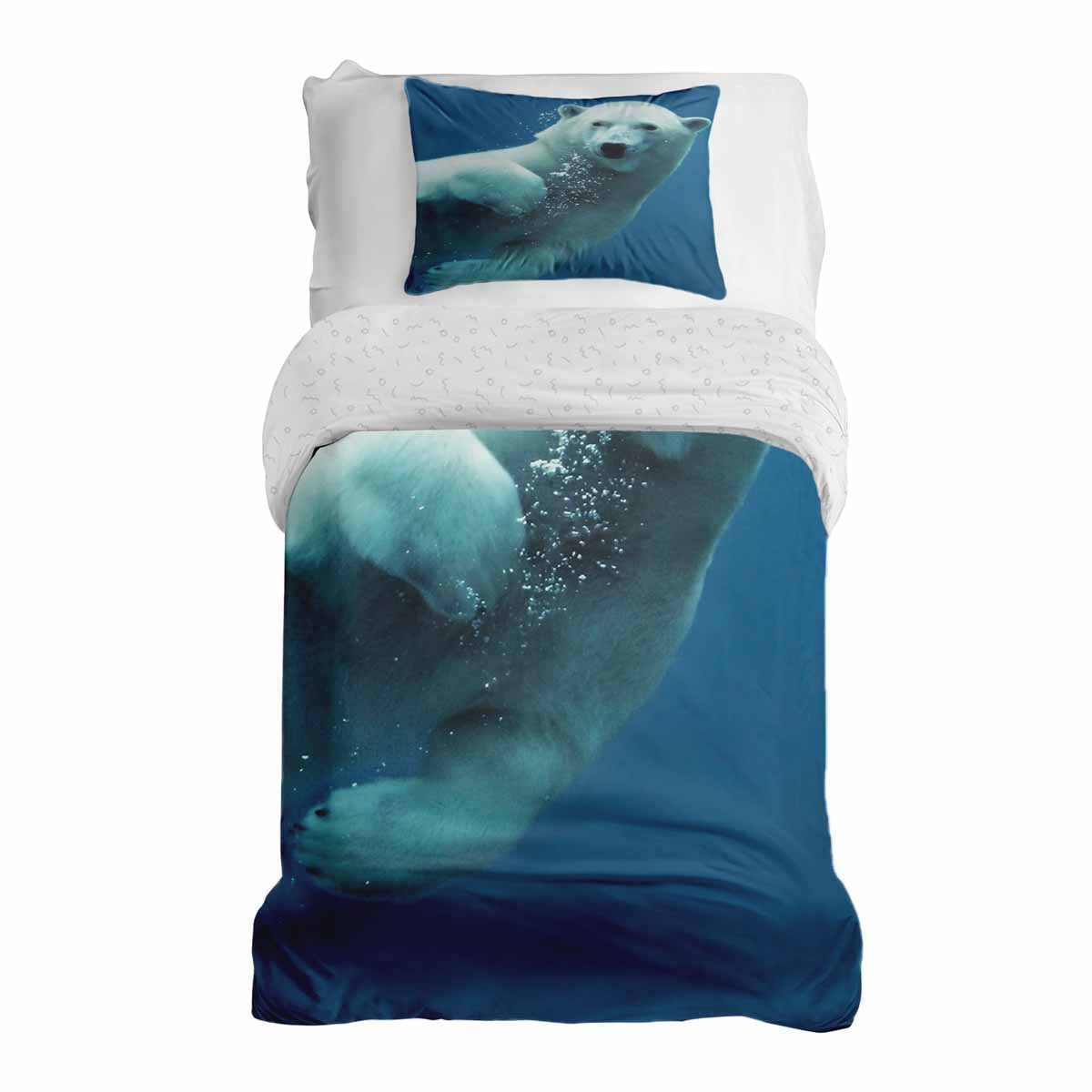 Therapy blankets bedding set blue with polar bear