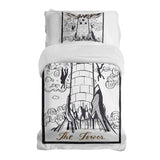 Therapy blanket and bedding set, white with tower.