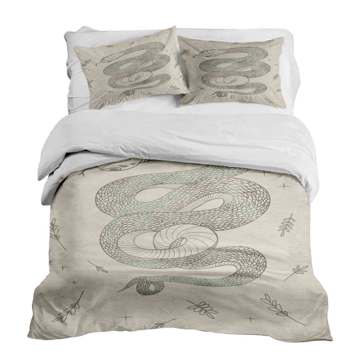 Therapy blankets bedding set beige with snake