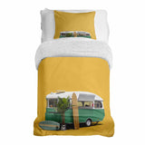 Therapy blanket bedding set yellow with bus