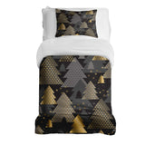 Therapy blanket bedding set with golden fir trees