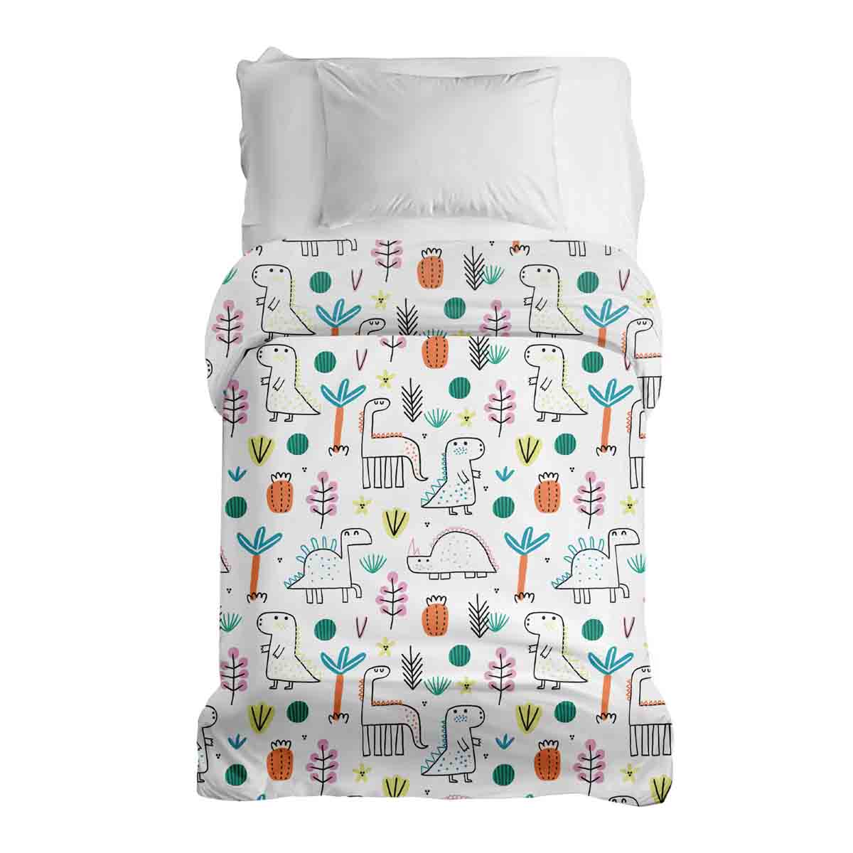 Original therapy blanket - cotton cover with colorful dinos