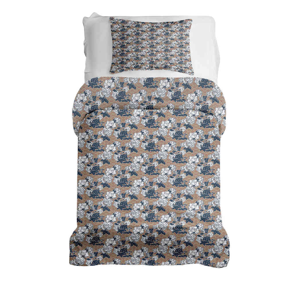 Ensemble de literie avec couverture thérapeutique et fleurs