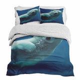 Therapy blanket and bedding set, blue with polar bear.