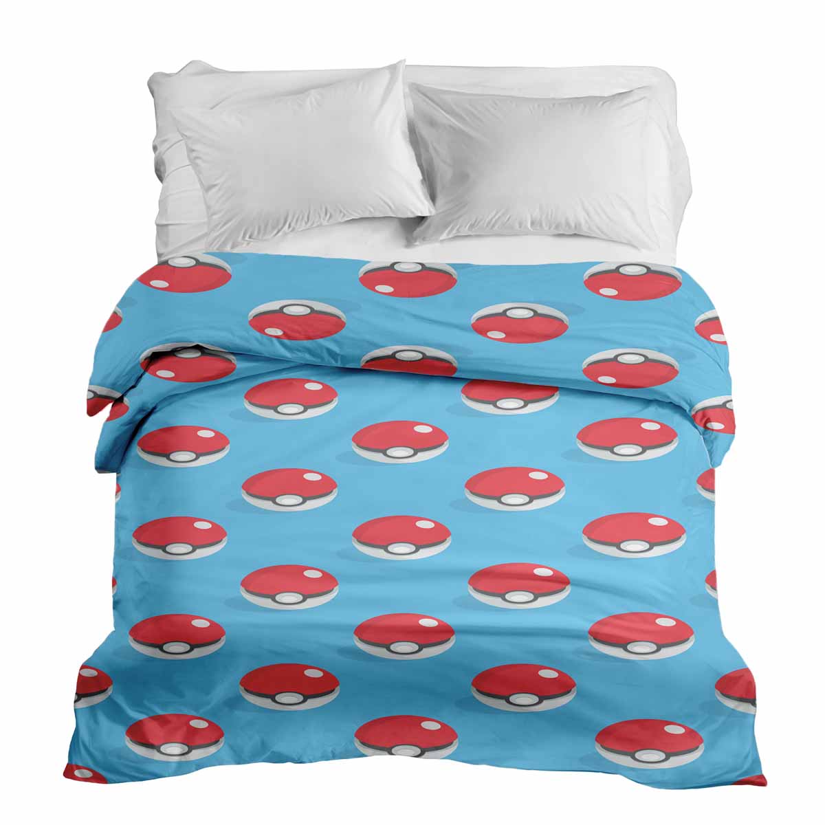 Couverture thérapeutique originale - Housse en coton bleu clair avec Pokémon