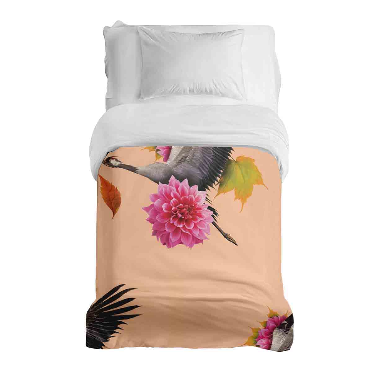 Couverture thérapeutique originale - Housse en coton orange avec grue