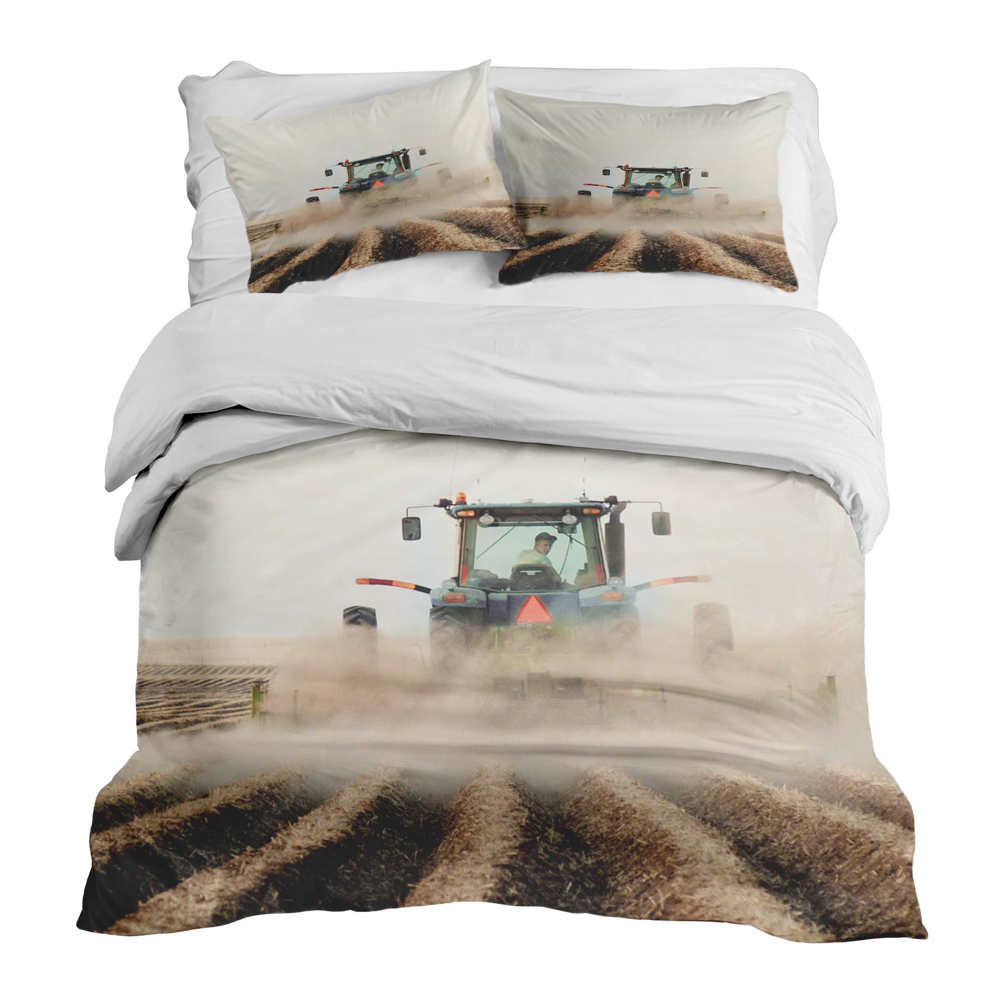 Therapy blankets bedding set tractor in action