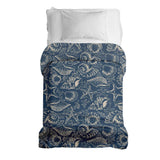Original therapy blanket - cotton cover blue with shells