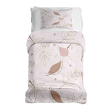 Therapy blanket and bedding set, pink with leaves.