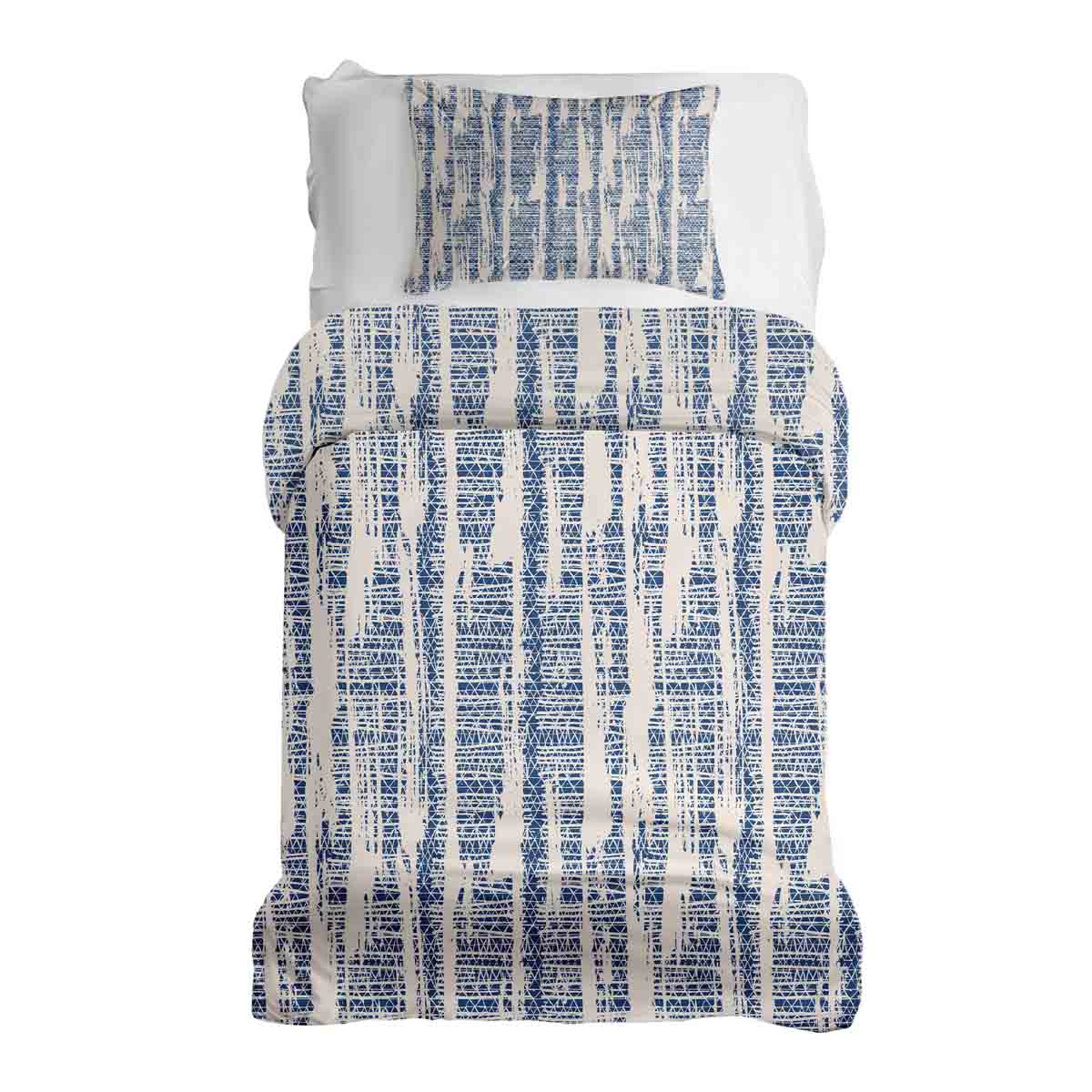 Therapy blankets bedding set with blue pattern
