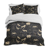 Therapy blankets bedding set black constellations