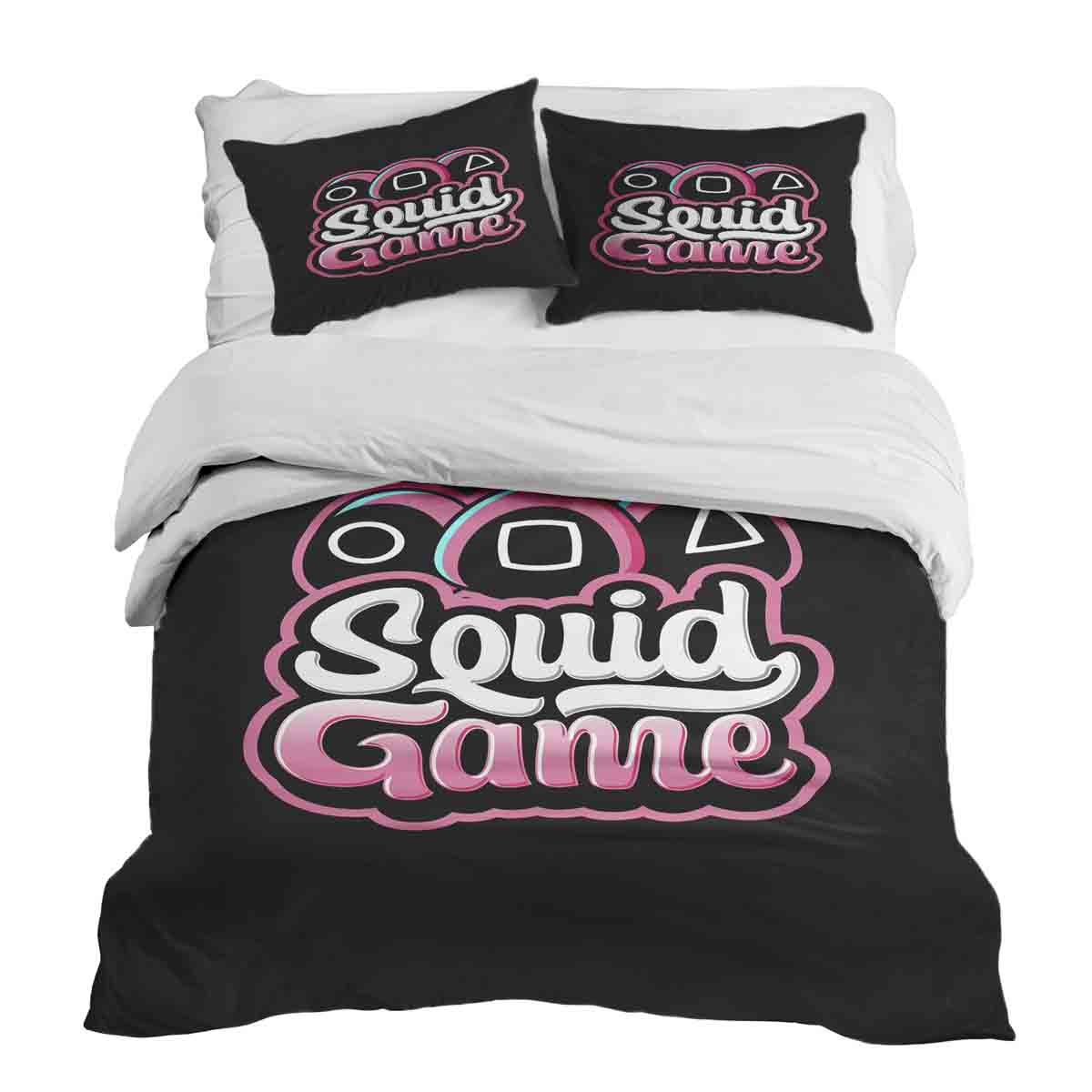Therapy blankets bedding set black squid